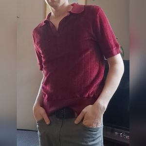 Vintage acrylic collard shirt